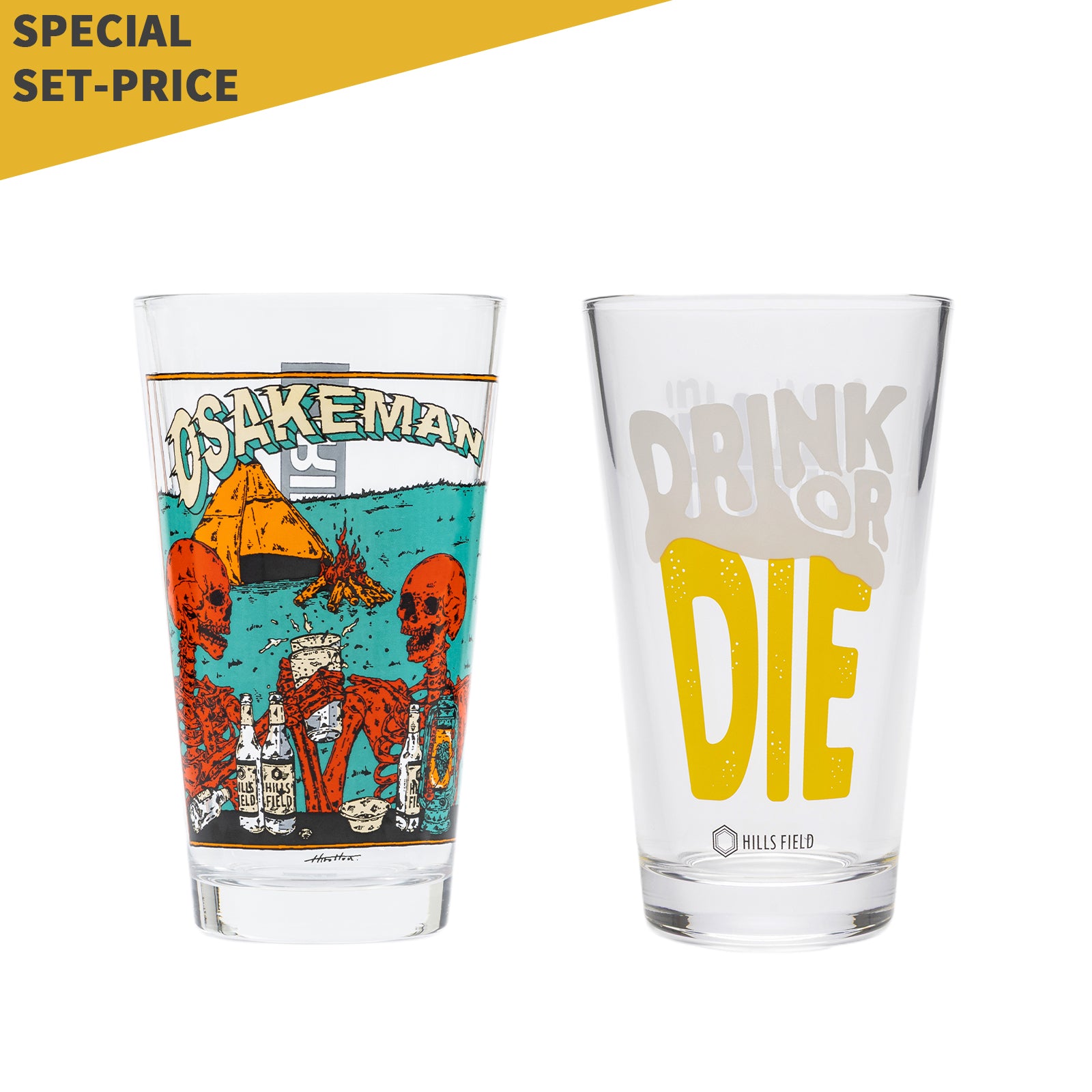 OSAKEMAN + DRINK OR DIE パイントグラス スペシャルセット – HILLS FIELD