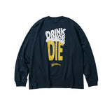 DRINK OR DIE L/S T-Shirt ネイビー