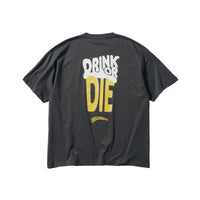 DRINK OR DIE T-Shirt ドリンクオアダイ Tシャツ チャコール