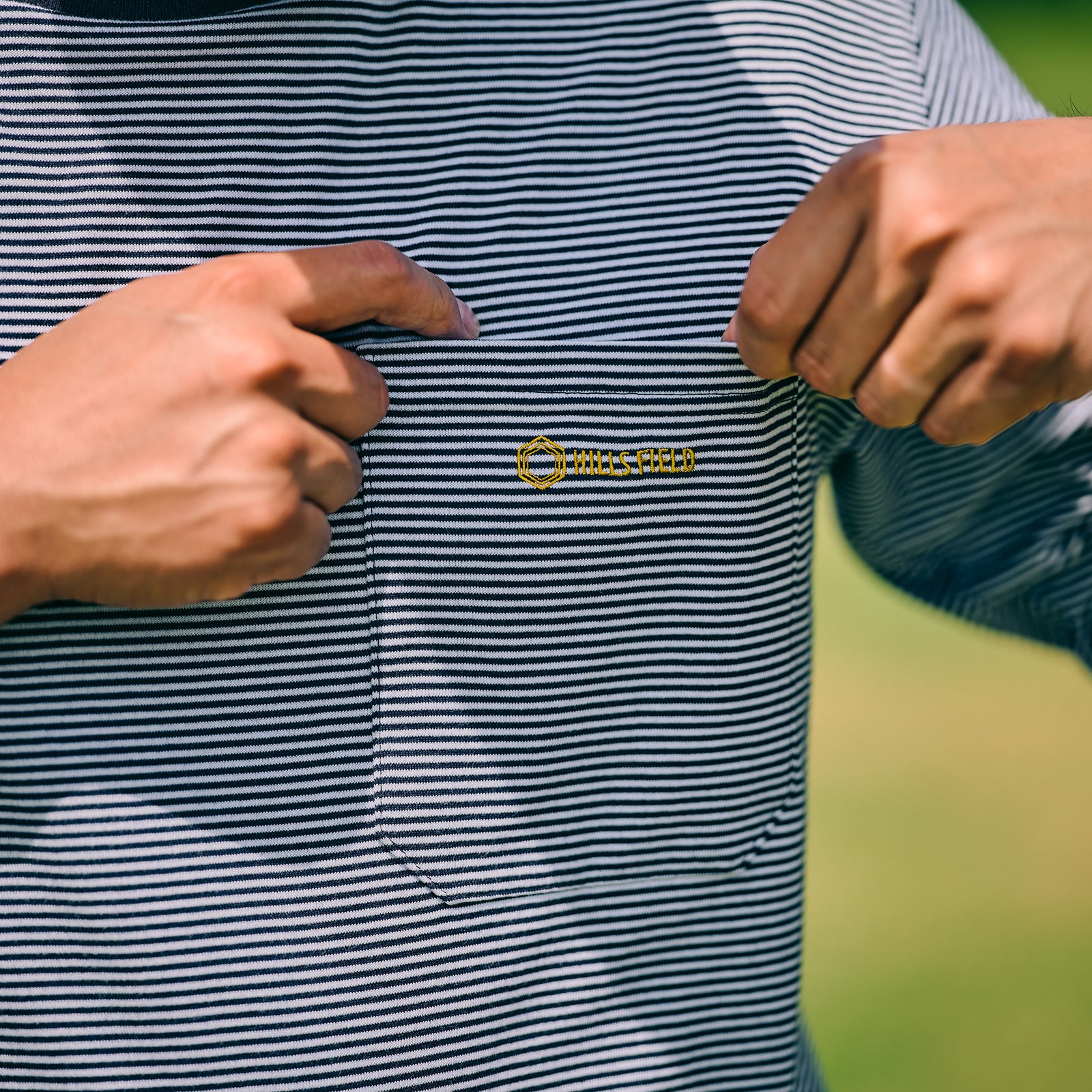 FIELD BORDER BIG POCKET T-SHIRT ホワイト