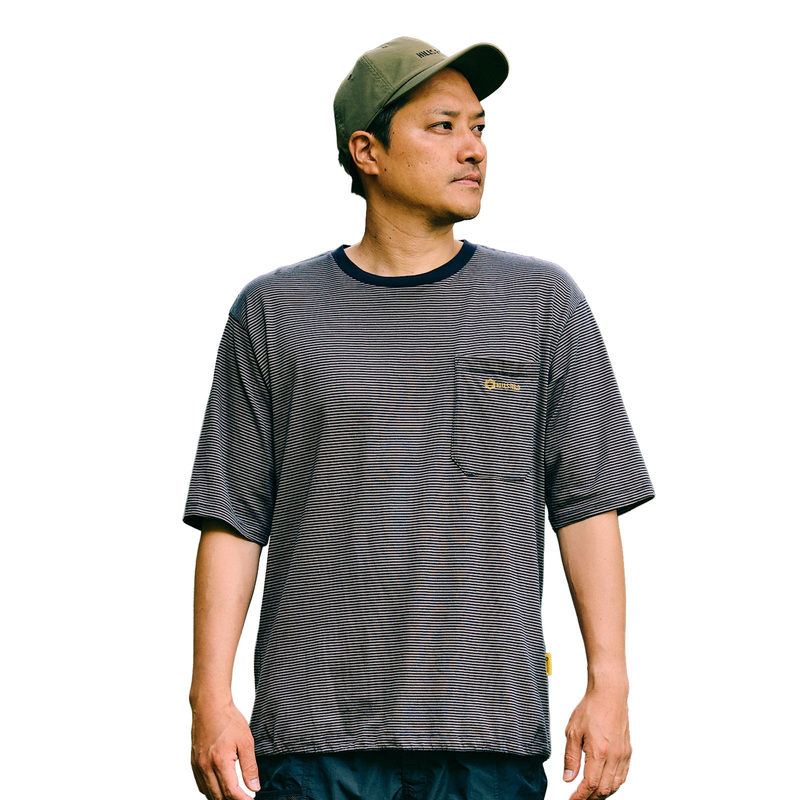 FIELD BORDER BIG POCKET T-SHIRT ブラック