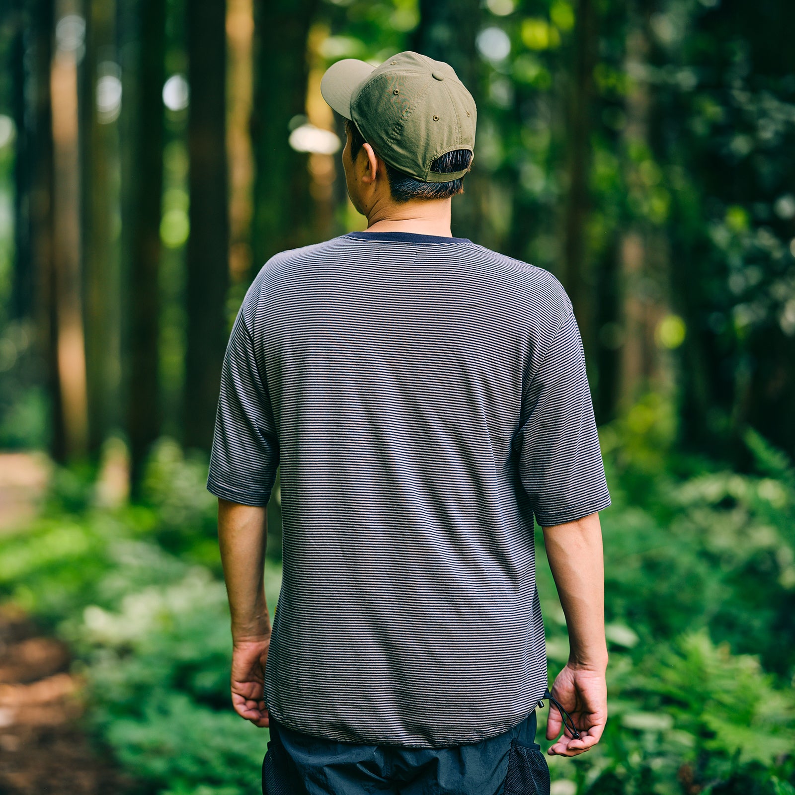 FIELD BORDER BIG POCKET T-SHIRT ブラック