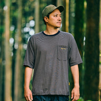 FIELD BORDER BIG POCKET T-SHIRT ブラック
