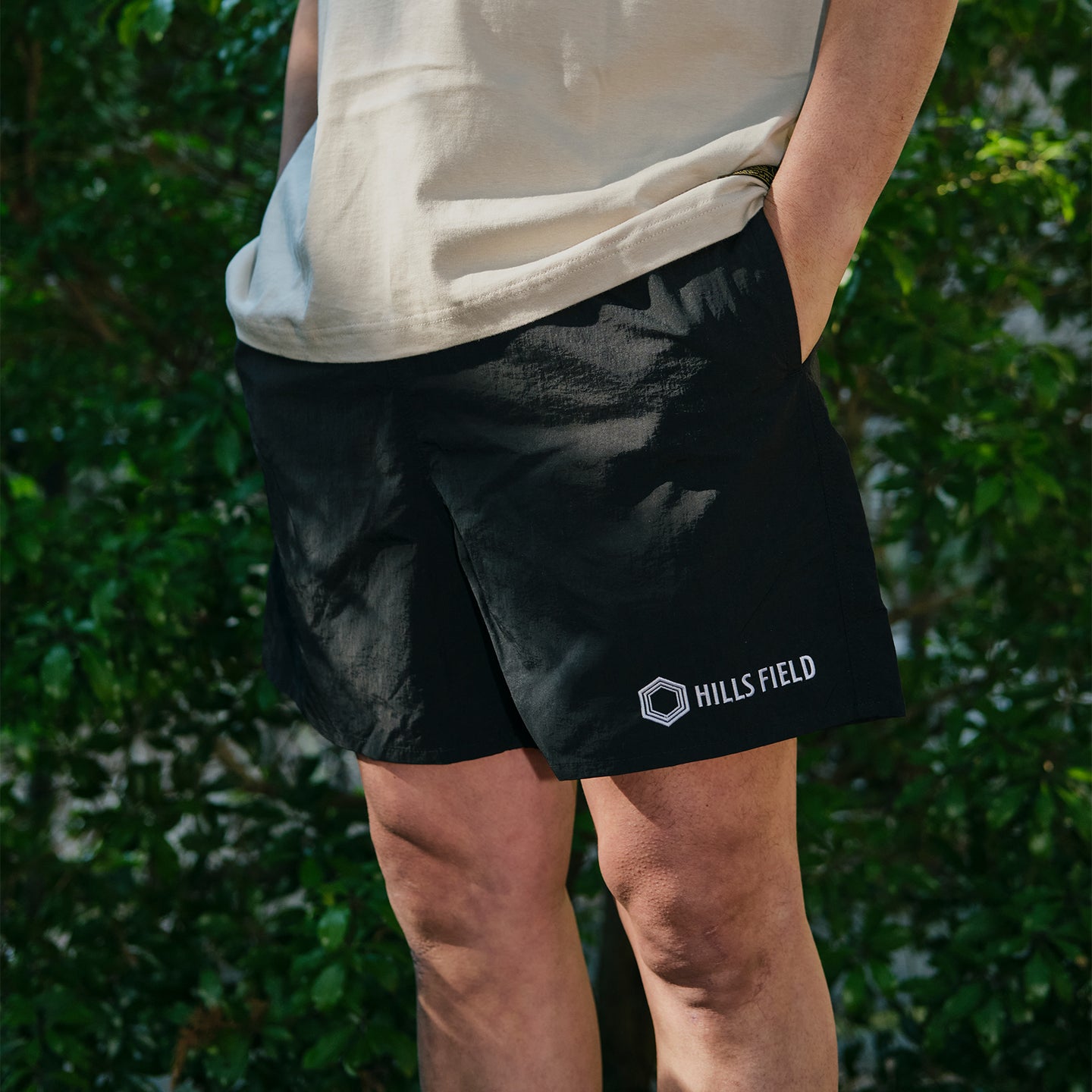 HILLS FIELD LOGO NYLON SHORT PANTS ロゴナイロンショートパンツ ブラック