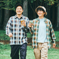 OMBRE CHECK FLANNEL SHIRT ブラウン