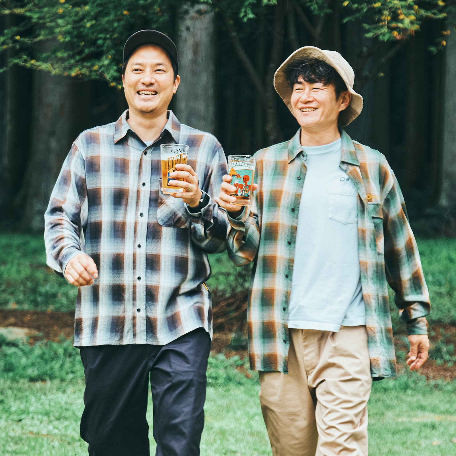 OMBRE CHECK FLANNEL SHIRT ブラウン