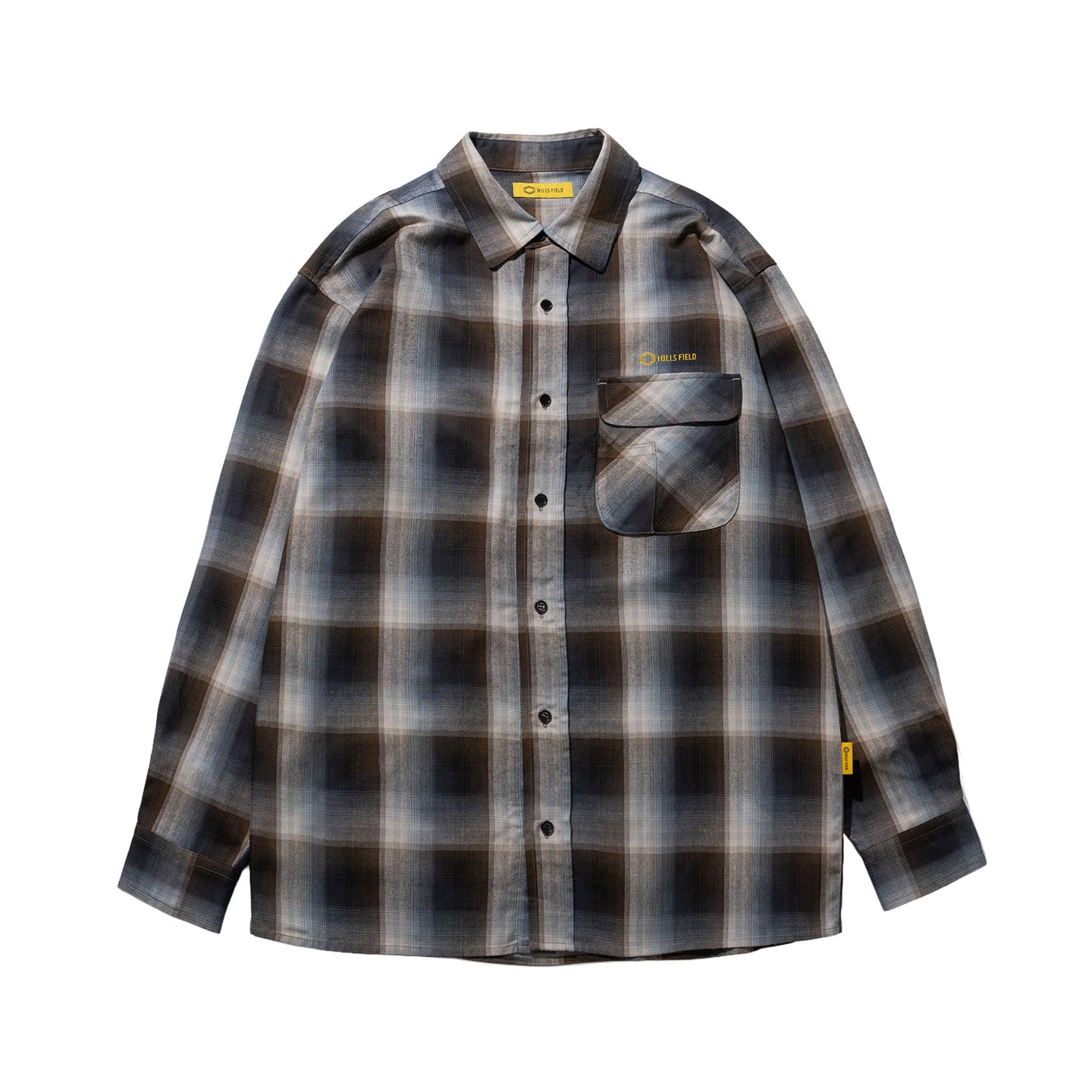 OMBRE CHECK FLANNEL SHIRT ブラウン