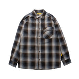 OMBRE CHECK FLANNEL SHIRT ブラウン