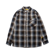 OMBRE CHECK FLANNEL SHIRT ブラウン