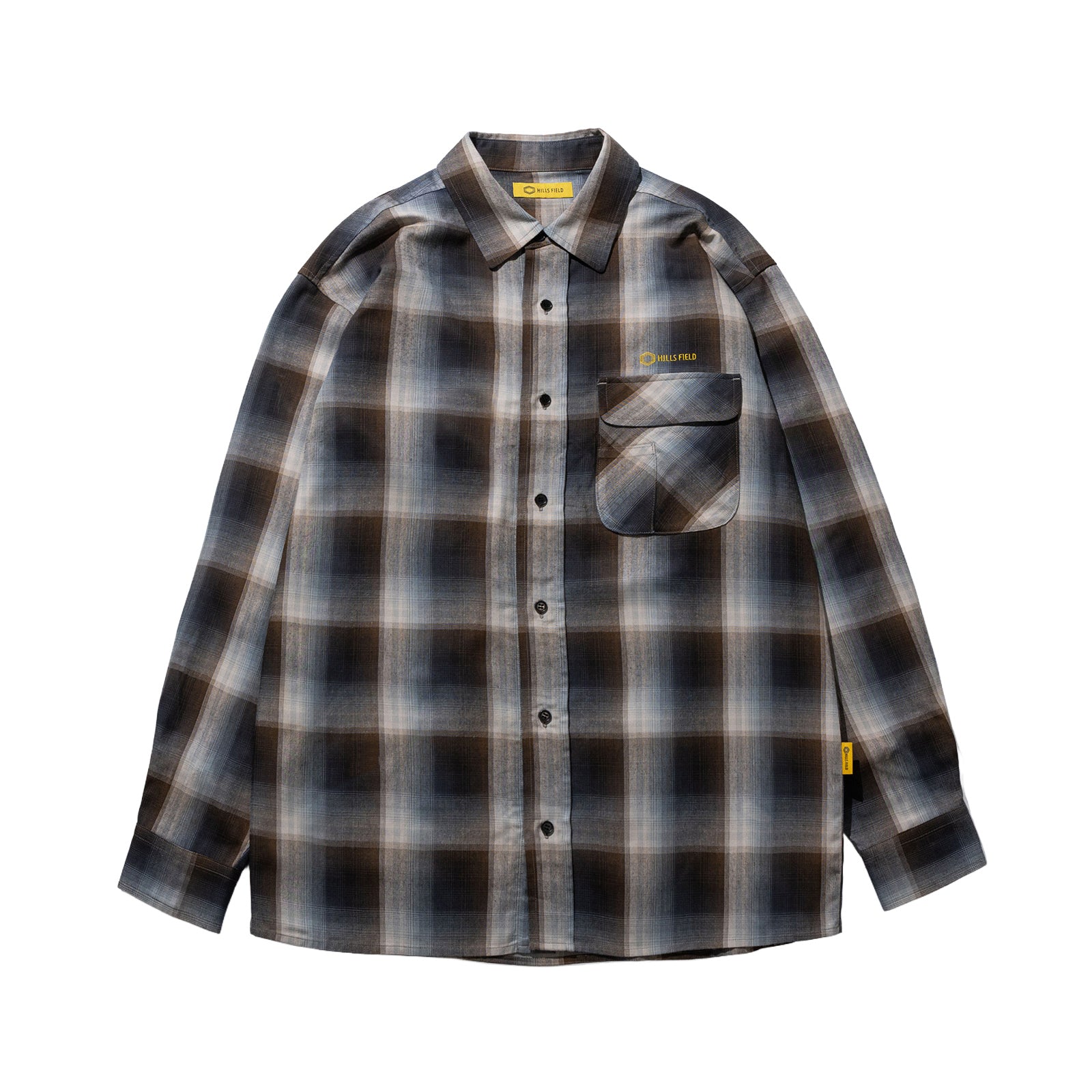 OMBRE CHECK FLANNEL SHIRT ブラウン