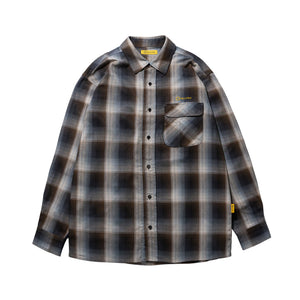 OMBRE CHECK FLANNEL SHIRT ブラウン
