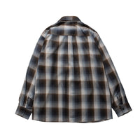 OMBRE CHECK FLANNEL SHIRT ブラウン