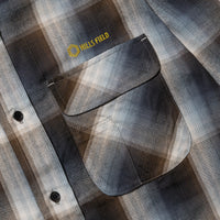 OMBRE CHECK FLANNEL SHIRT ブラウン