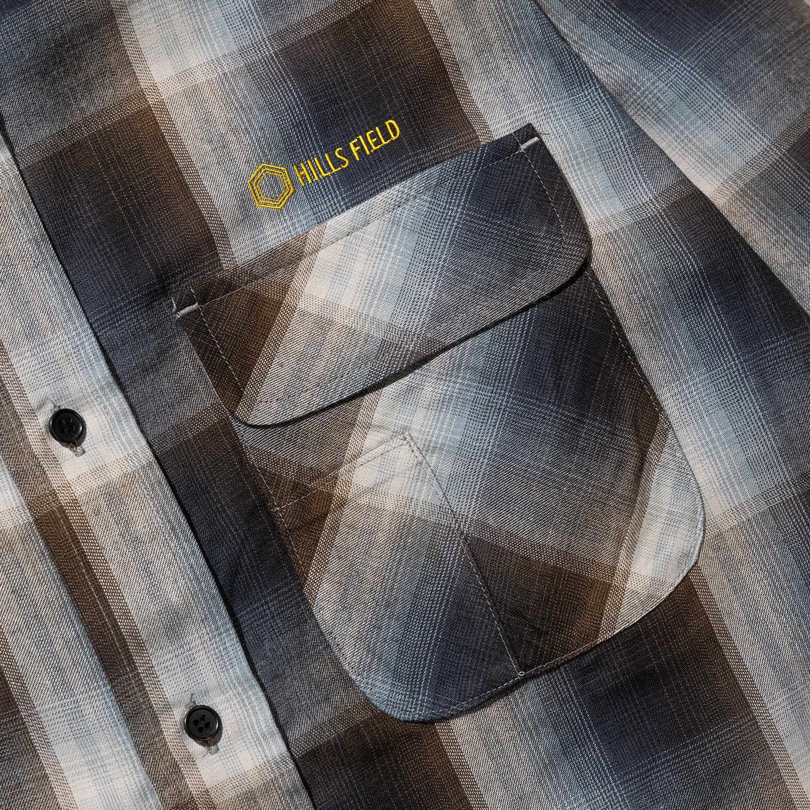 OMBRE CHECK FLANNEL SHIRT ブラウン