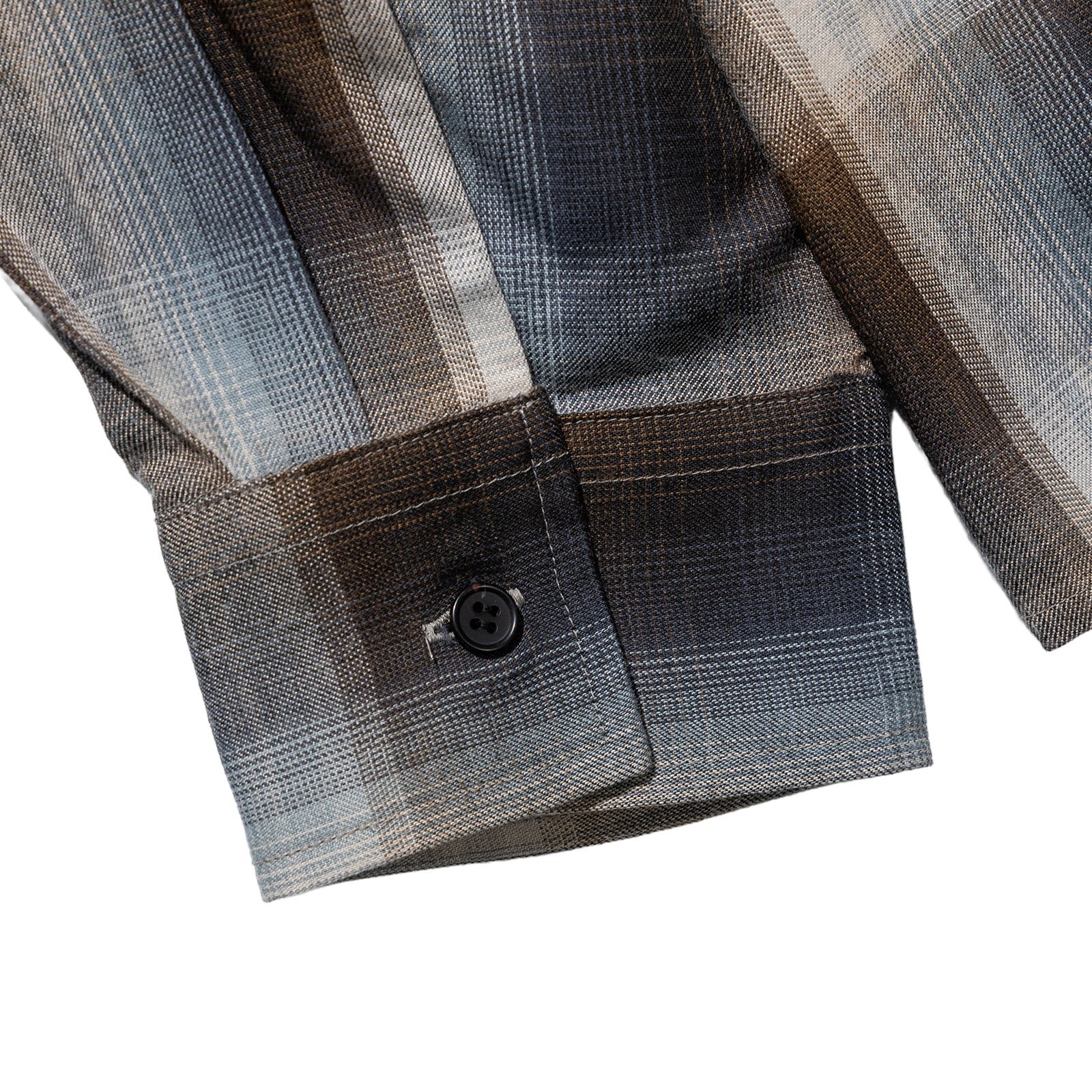 OMBRE CHECK FLANNEL SHIRT ブラウン