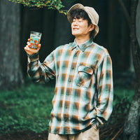 OMBRE CHECK FLANNEL SHIRT グリーン