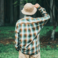 OMBRE CHECK FLANNEL SHIRT グリーン