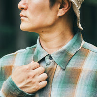 OMBRE CHECK FLANNEL SHIRT グリーン