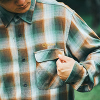 OMBRE CHECK FLANNEL SHIRT グリーン