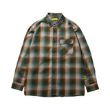 OMBRE CHECK FLANNEL SHIRT グリーン