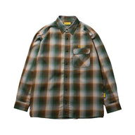 OMBRE CHECK FLANNEL SHIRT グリーン