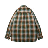 OMBRE CHECK FLANNEL SHIRT グリーン