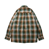 OMBRE CHECK FLANNEL SHIRT グリーン