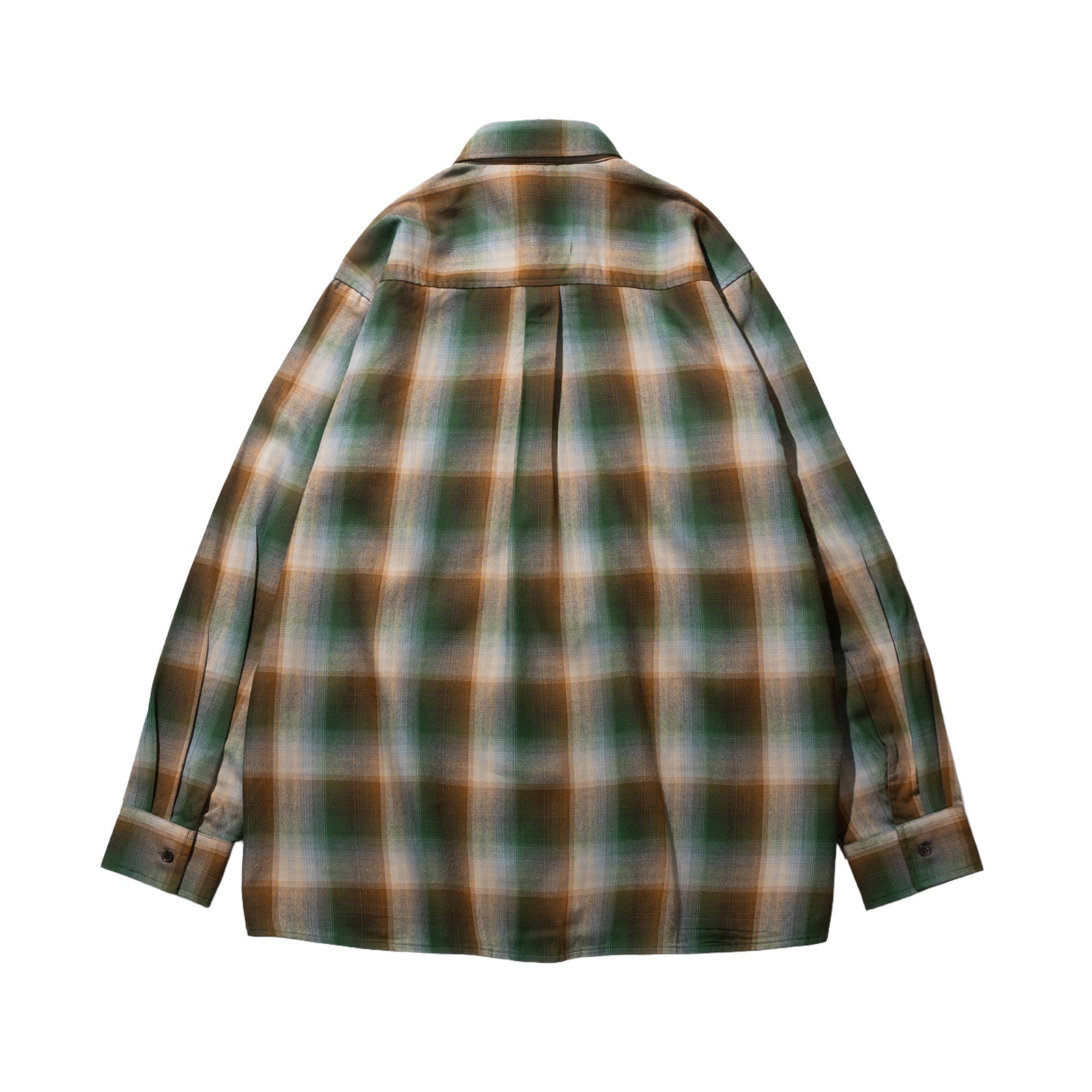 OMBRE CHECK FLANNEL SHIRT グリーン