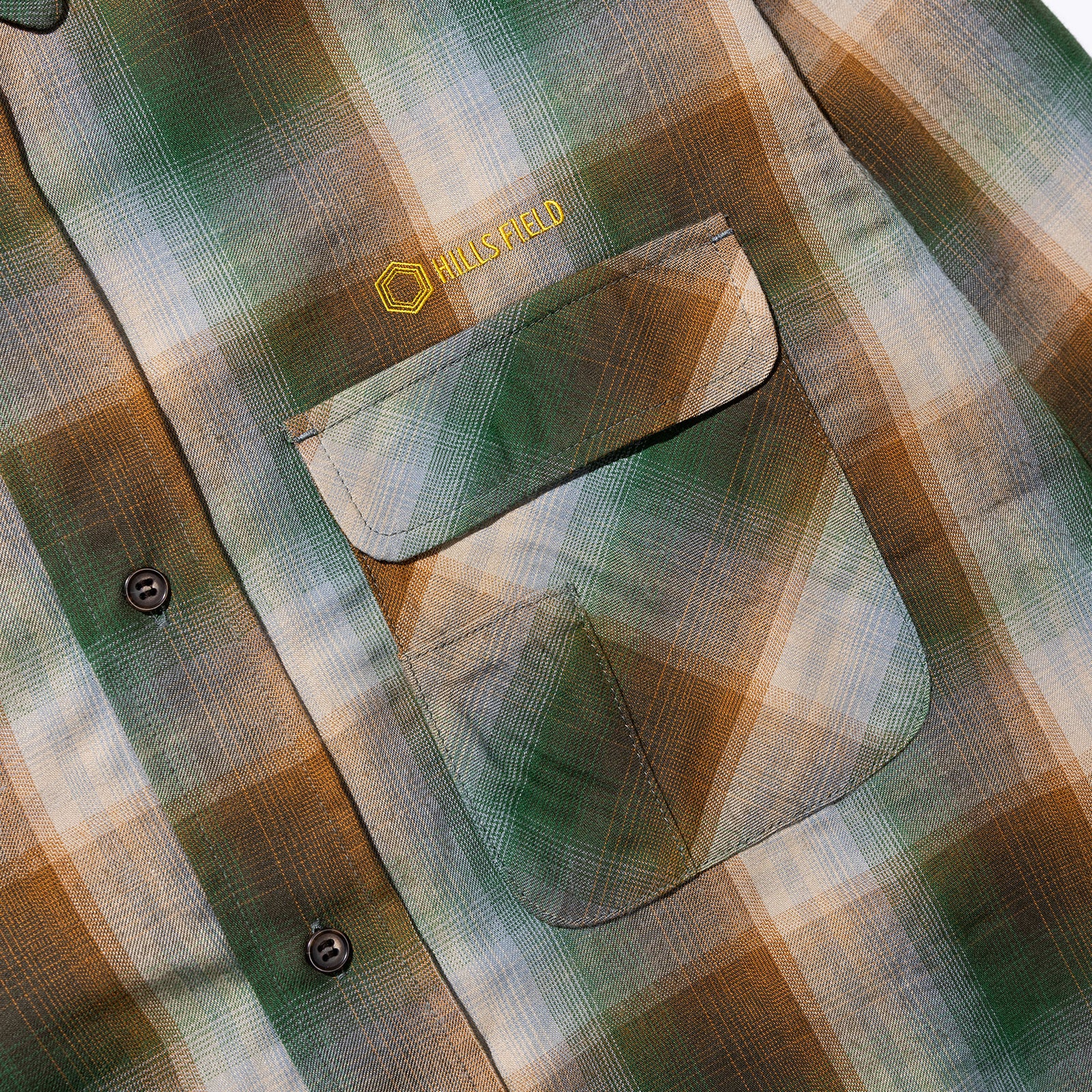 OMBRE CHECK FLANNEL SHIRT グリーン