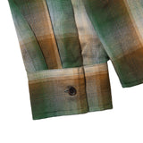 OMBRE CHECK FLANNEL SHIRT グリーン