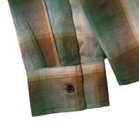 OMBRE CHECK FLANNEL SHIRT グリーン