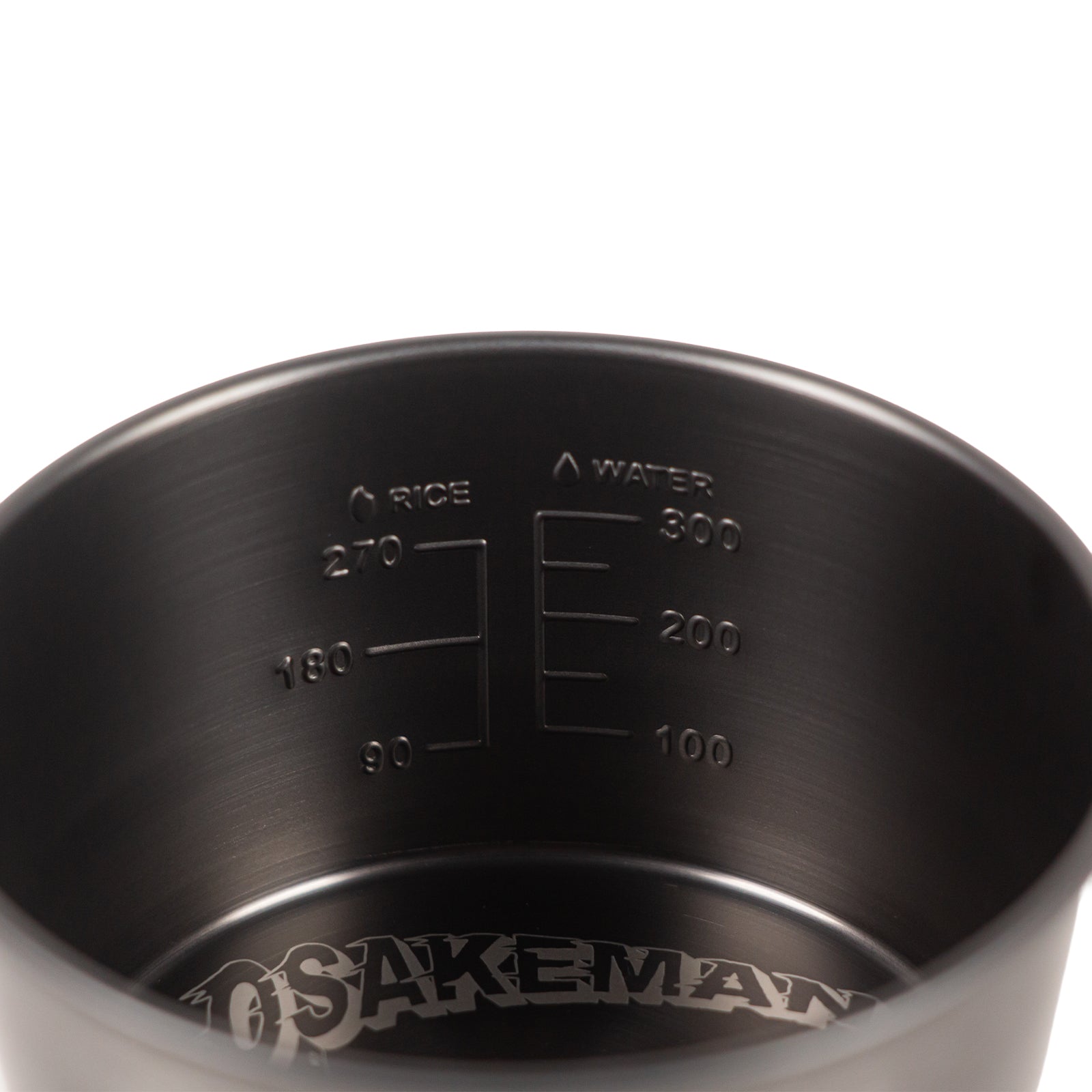 黒酸化深型シェラカップ -OSAKEMAN柄- 480ml ステンレス 目盛り