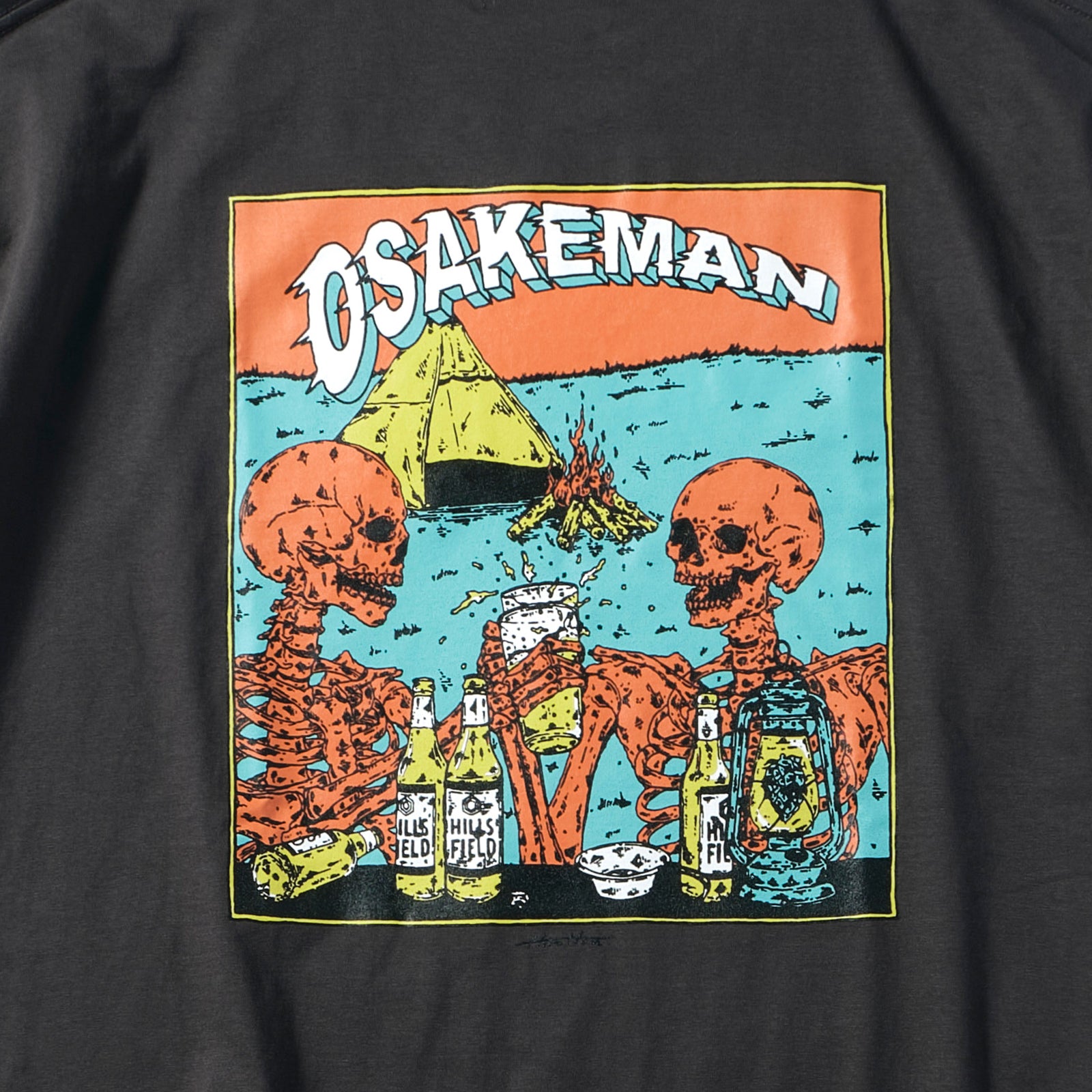 OSAKEMAN T-Shirt お酒マン Tシャツ チャコール – HILLS FIELD