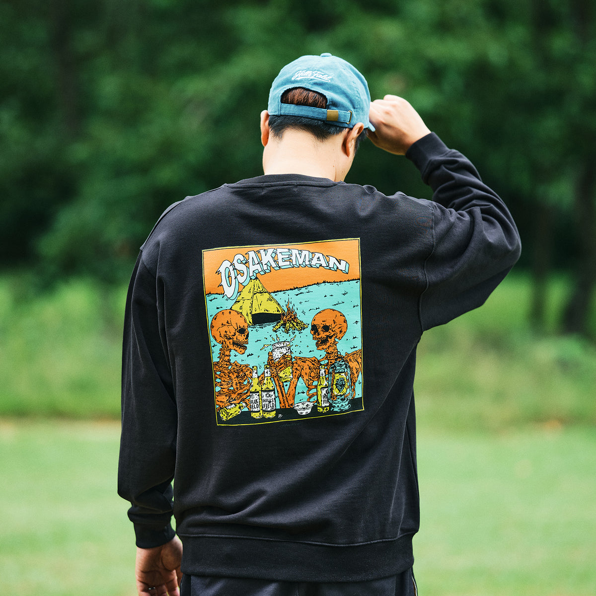 OSAKEMAN CREW NECK ブラック