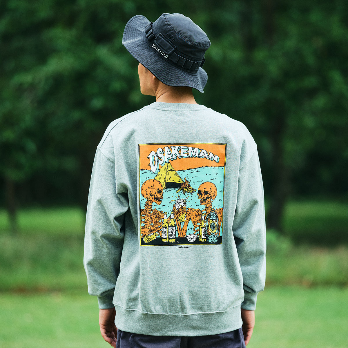 OSAKEMAN CREW NECK ヘザーグレー