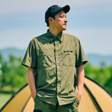 RECYCLED NYLON ORIGINAL S/S SHIRT カーキ