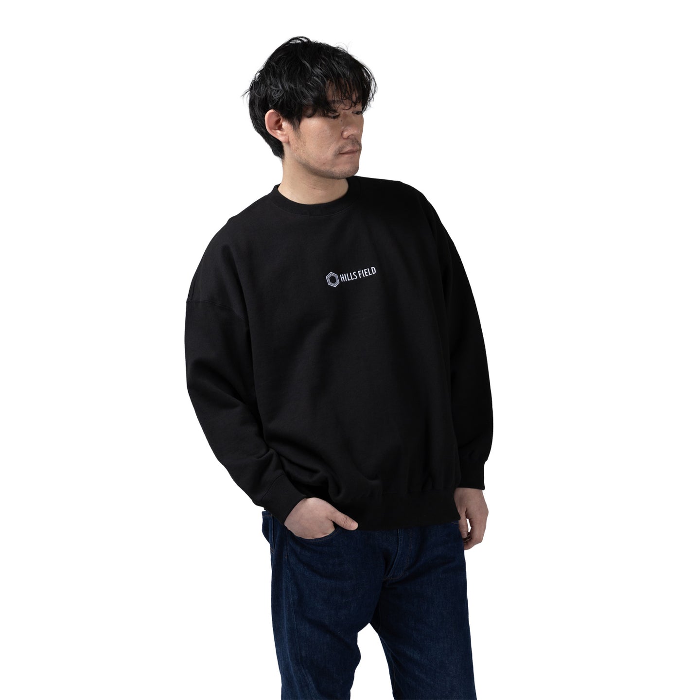 HILLSFIELD Logo Sweatshirt ロゴトレーナー ブラック